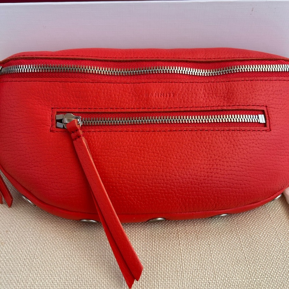 Hammitt Brand New Charles Crossbody Bag Lighthouse Red/ Brushed Silver/ Medium - Picture 2 of 11